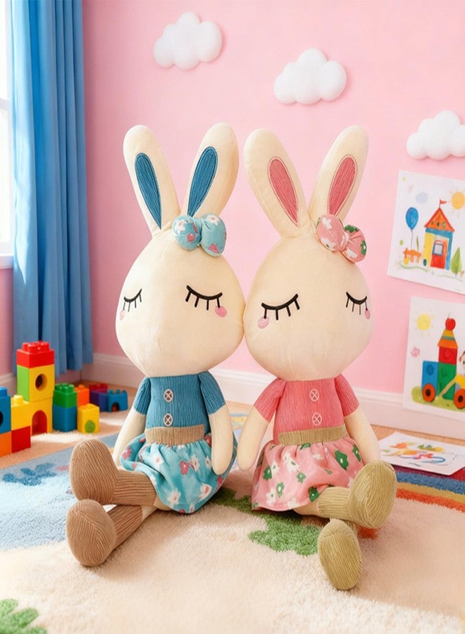 Cllayees Set of 2 Easter Bunny Plush for Kids, 18.3" Easter Stuffed Animal, Big Rabbit Toys Cute Birthday Gifts for Boy Girl, Pink & Blue - Image 3